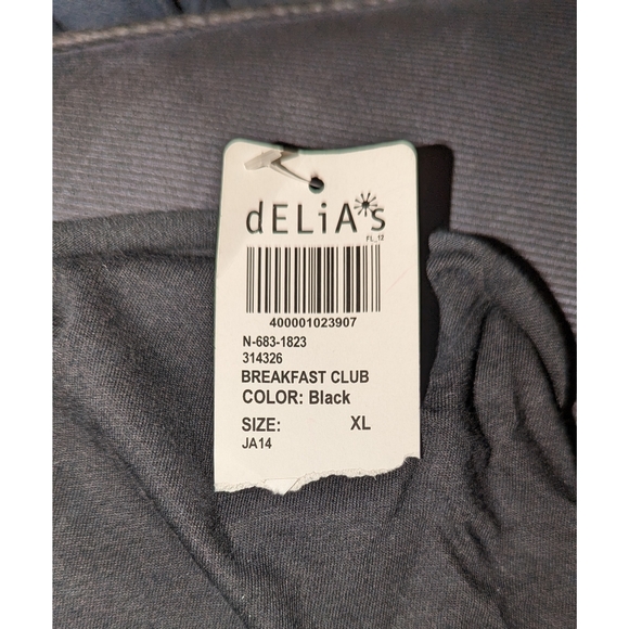 NWT black Delia's The Breakfast Club back cut out graphic tee shirt - Picture 3 of 5